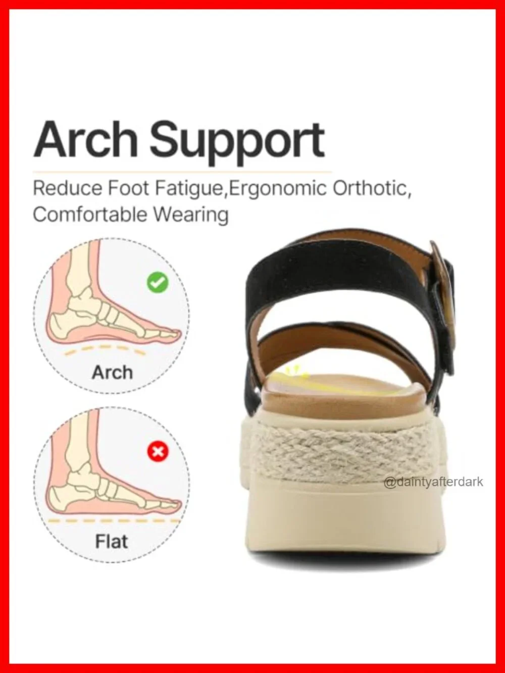 Womens Platform Wedge Sandals Orthopedic Arch Support Hook Loop Faux Suede